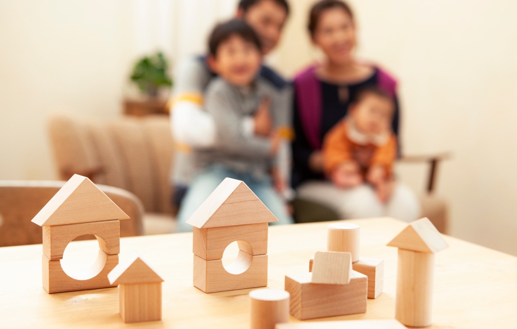 積み木と家族