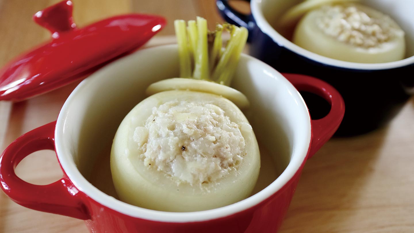 こかぶの肉詰め煮